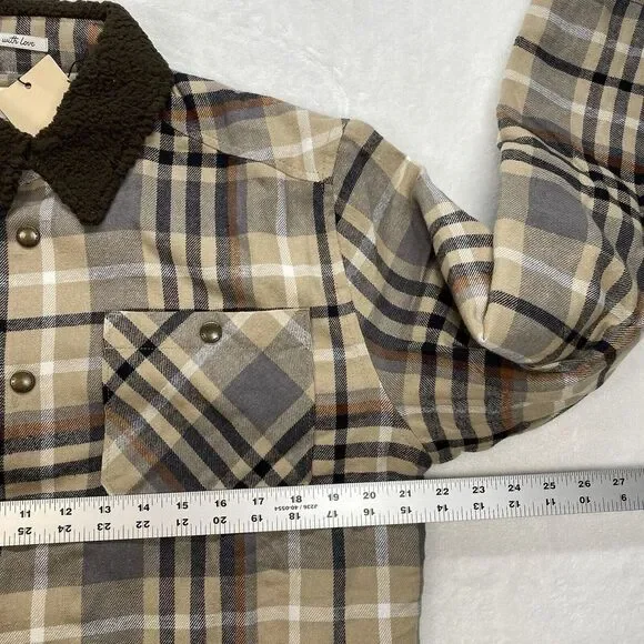 Scotch‎ & Soda Jacket shacket Mens S Sherpa Lined Plaid Flannel Chore Barn